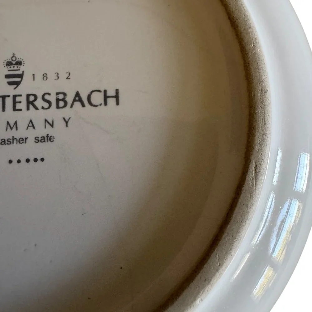 Vintage Waechtersbach Cat Food Water Bowl Ceramic Multiple languages Graphics